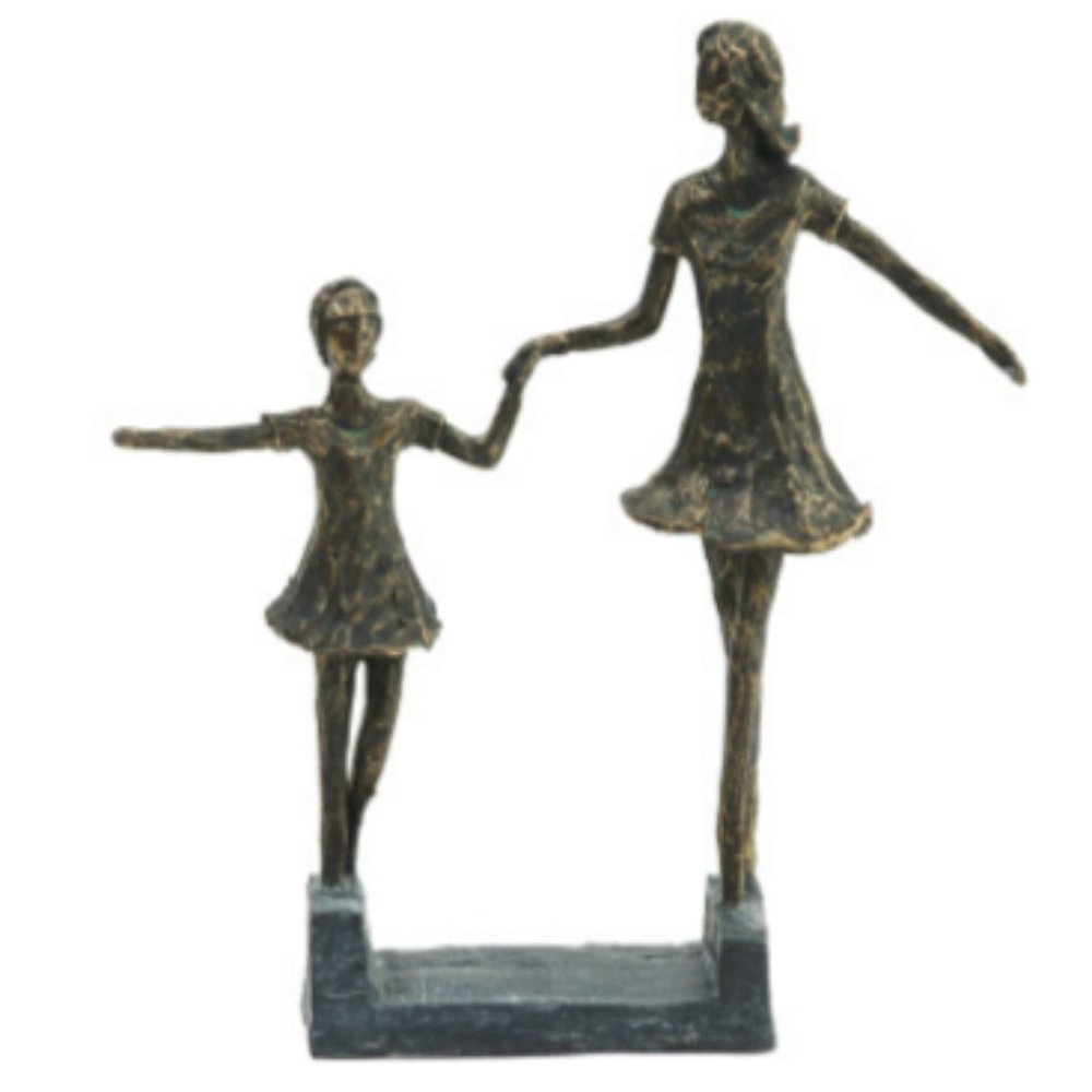 Mother & Daughter or Sisters Hand in Hand 💐 Bronze-Look Decorative Sculpture